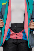 Купить Горнолыжная куртка женская зимняя большого размера зеленого цвета 2282-1Z, фото 16