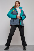 Купить Горнолыжная куртка женская зимняя большого размера зеленого цвета 2282-1Z, фото 19