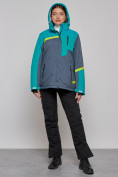 Купить Горнолыжная куртка женская зимняя большого размера зеленого цвета 2282-1Z, фото 6