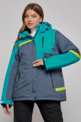 Купить Горнолыжная куртка женская зимняя большого размера зеленого цвета 2282-1Z, фото 10