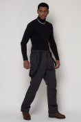 Купить Полукомбинезон брюки горнолыжные мужские черного цвета 2284Ch, фото 15