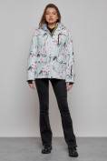 Купить Горнолыжная куртка женская зимняя бирюзового цвета 2302-1Br, фото 14