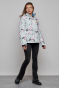 Купить Горнолыжная куртка женская зимняя бирюзового цвета 2302-1Br, фото 16