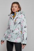 Купить Горнолыжная куртка женская зимняя бирюзового цвета 2302-1Br, фото 3