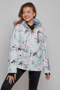 Купить Горнолыжная куртка женская зимняя бирюзового цвета 2302-1Br, фото 4