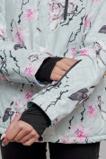 Купить Горнолыжная куртка женская зимняя бирюзового цвета 2302-1Br, фото 5