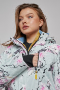 Купить Горнолыжная куртка женская зимняя бирюзового цвета 2302-1Br, фото 7