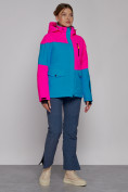 Купить Горнолыжная куртка женская зимняя розового цвета 2302-1R, фото 11