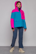 Купить Горнолыжная куртка женская зимняя розового цвета 2302-1R, фото 14