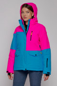 Купить Горнолыжная куртка женская зимняя розового цвета 2302-1R, фото 2