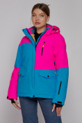 Купить Горнолыжная куртка женская зимняя розового цвета 2302-1R, фото 3