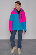 Купить Горнолыжная куртка женская зимняя розового цвета 2302-1R, фото 4