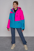 Купить Горнолыжная куртка женская зимняя розового цвета 2302-1R, фото 5