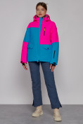 Купить Горнолыжная куртка женская зимняя розового цвета 2302-1R, фото 9