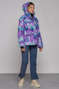 Купить Горнолыжная куртка женская зимняя фиолетового цвета 2302-2F, фото 14