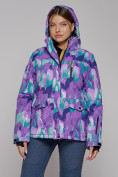 Купить Горнолыжная куртка женская зимняя фиолетового цвета 2302-2F, фото 3