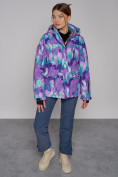 Купить Горнолыжная куртка женская зимняя фиолетового цвета 2302-2F, фото 4