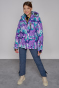 Купить Горнолыжная куртка женская зимняя фиолетового цвета 2302-2F, фото 5