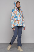 Купить Горнолыжная куртка женская зимняя голубого цвета 2302-2Gl, фото 14