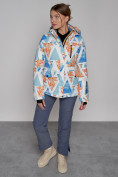 Купить Горнолыжная куртка женская зимняя голубого цвета 2302-2Gl, фото 4