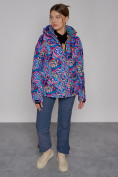Купить Горнолыжная куртка женская зимняя синего цвета 2302-2S, фото 4