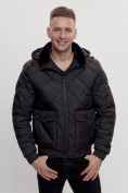 Купить Куртка классическая стеганная мужская черного цвета 2303Ch, фото 12