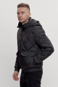 Купить Куртка классическая стеганная мужская черного цвета 2303Ch, фото 7