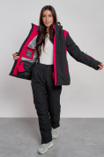 Купить Горнолыжная куртка женская зимняя черного цвета 2305Ch, фото 8