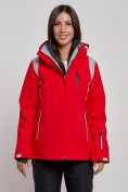 Купить Горнолыжная куртка женская зимняя красного цвета 2305Kr
