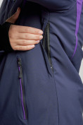 Купить Горнолыжная куртка женская зимняя темно-синего цвета 2305TS, фото 6