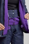 Купить Горнолыжная куртка женская зимняя темно-синего цвета 2305TS, фото 8