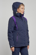 Купить Горнолыжная куртка женская зимняя темно-синего цвета 2305TS, фото 9