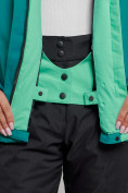 Купить Горнолыжная куртка женская зимняя темно-зеленого цвета 2305TZ, фото 7