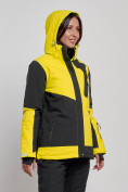 Купить Горнолыжная куртка женская зимняя желтого цвета 2306J, фото 5