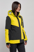 Купить Горнолыжная куртка женская зимняя желтого цвета 2306J, фото 3