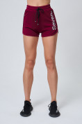 Купить Спортивные женские шорты бордового цвета 212308Bo, фото 3