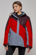 Купить Горнолыжная куртка женская зимняя большого размера красного цвета 2308Kr