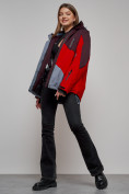 Купить Горнолыжная куртка женская зимняя большого размера красного цвета 2308Kr, фото 12