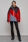Купить Горнолыжная куртка женская зимняя большого размера красного цвета 2308Kr, фото 13