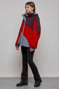 Купить Горнолыжная куртка женская зимняя большого размера красного цвета 2308Kr, фото 14