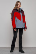 Купить Горнолыжная куртка женская зимняя большого размера красного цвета 2308Kr, фото 15