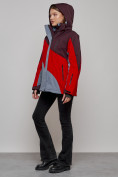 Купить Горнолыжная куртка женская зимняя большого размера красного цвета 2308Kr, фото 18