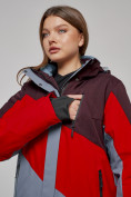 Купить Горнолыжная куртка женская зимняя большого размера красного цвета 2308Kr, фото 5
