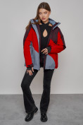 Купить Горнолыжная куртка женская зимняя большого размера красного цвета 2308Kr, фото 9