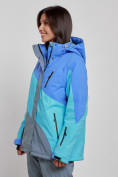Купить Горнолыжная куртка женская зимняя большого размера синего цвета 2308S, фото 2