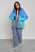 Купить Горнолыжная куртка женская зимняя большого размера синего цвета 2308S, фото 8