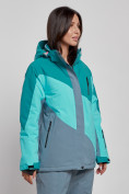 Купить Горнолыжная куртка женская зимняя большого размера темно-зеленого цвета 2308TZ, фото 3