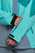 Купить Горнолыжная куртка женская зимняя большого размера темно-зеленого цвета 2308TZ, фото 5
