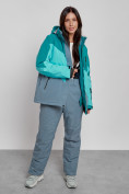 Купить Горнолыжная куртка женская зимняя большого размера темно-зеленого цвета 2308TZ, фото 8