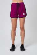 Купить Спортивные женские шорты big size малинового цвета 212311M